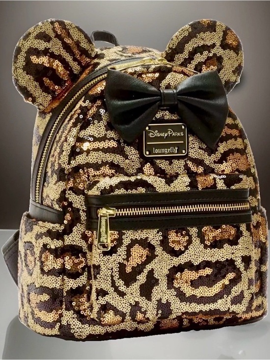 Disney Handbags - NEW Disney Parks Loungefly Animal Kingdom Leopard Print Sequin Mini Backpack Bag